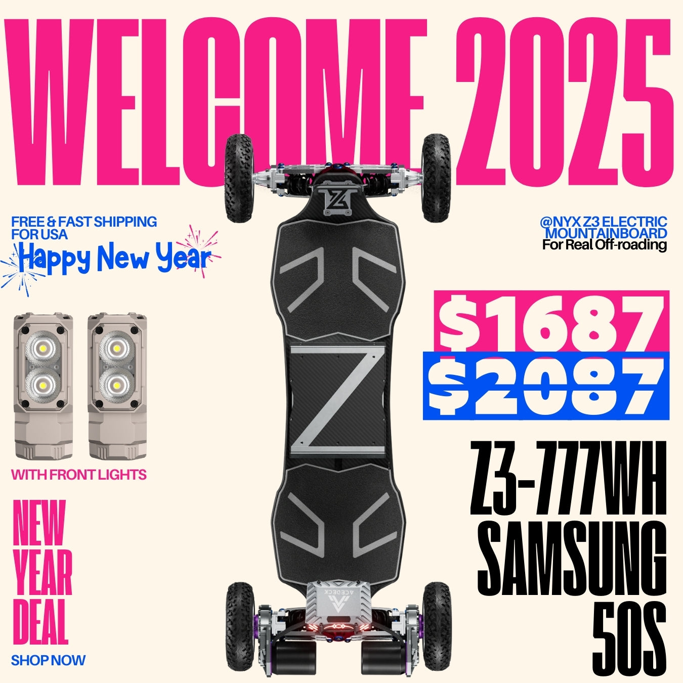 Acedeck® Nyx Z3 Off-road Electric Skateboard-Exclusive Member Sale